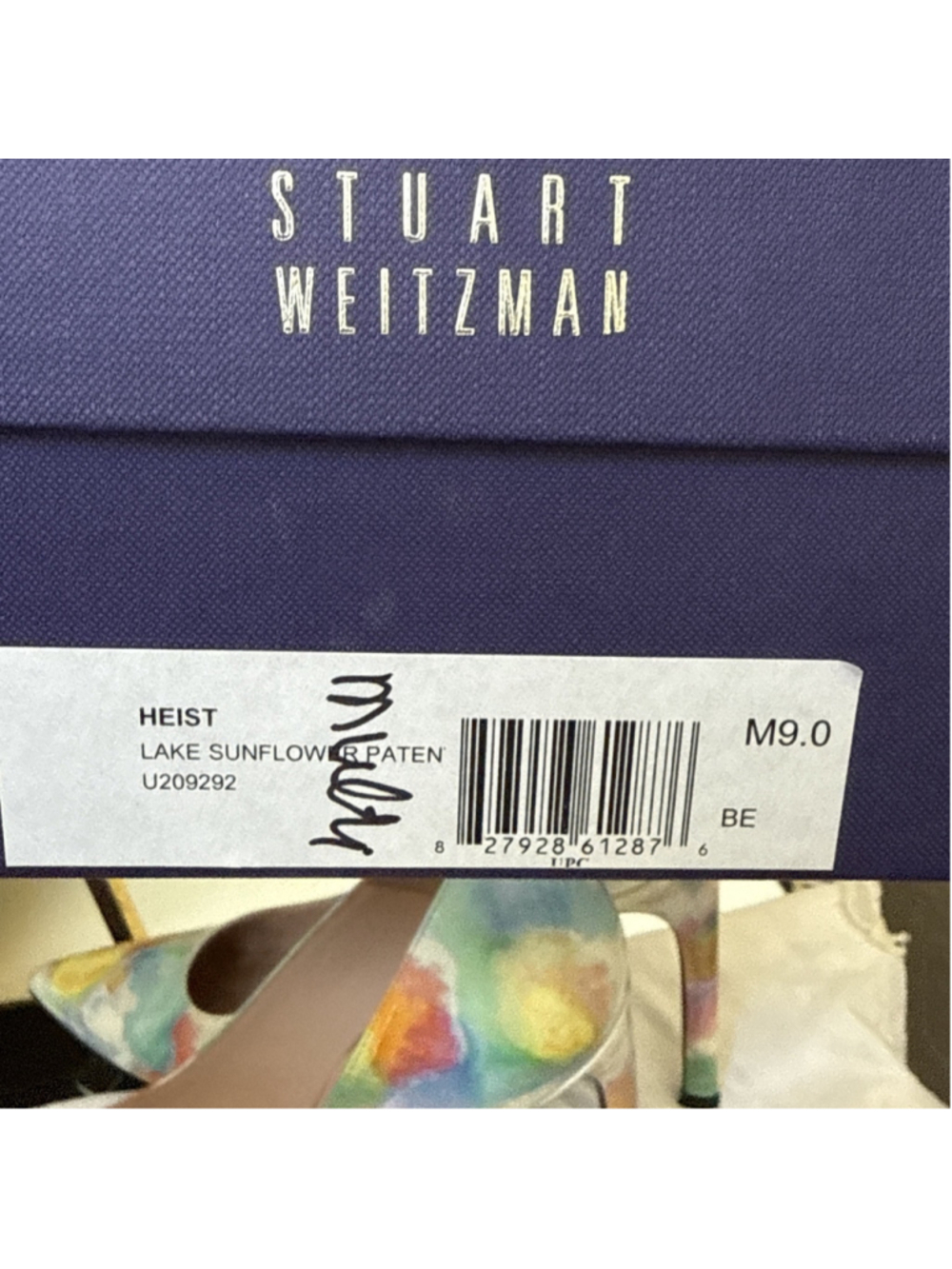 Stuart Weitzman HEIST Lake Sunflower Patent Leather Watercolor Pumps Size 9 Med - Picture 9 of 13